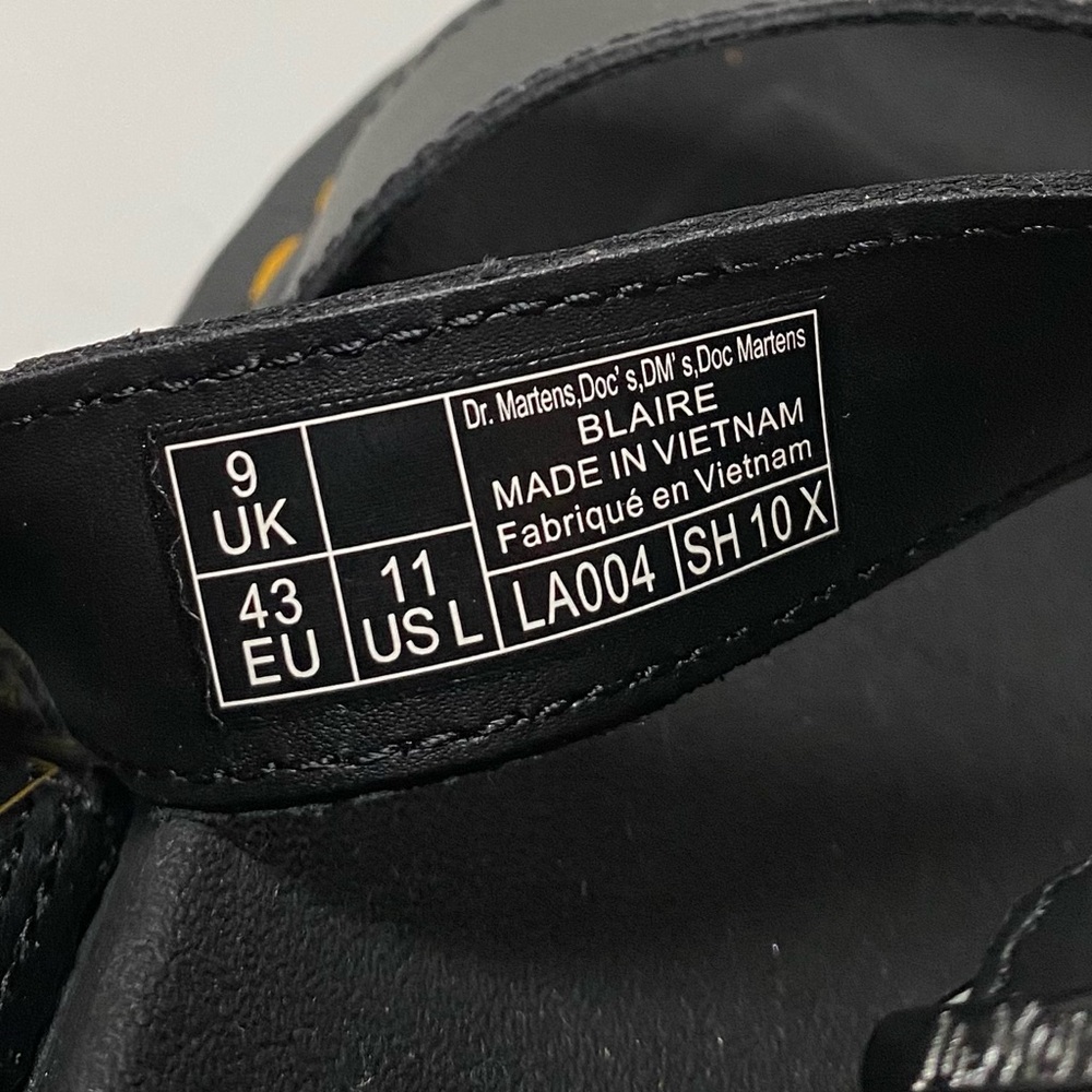 Dr. Doc Martens Blaire 3 Strap Pisa Leather Platform Flatform Sandals | Size 11 - Picture 15 of 16
